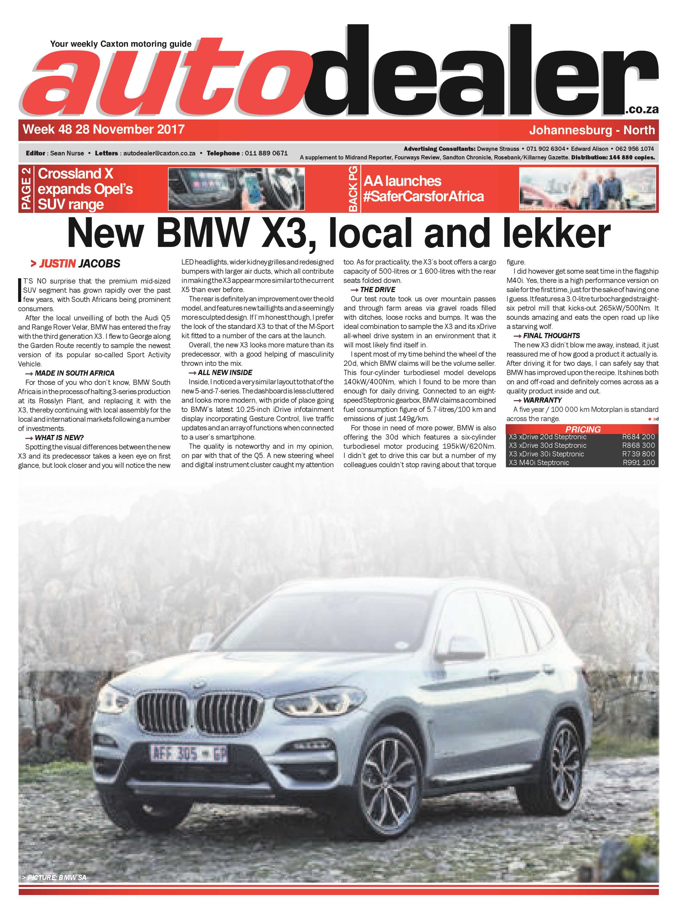 Auto Dealer Norht 28 November page 1