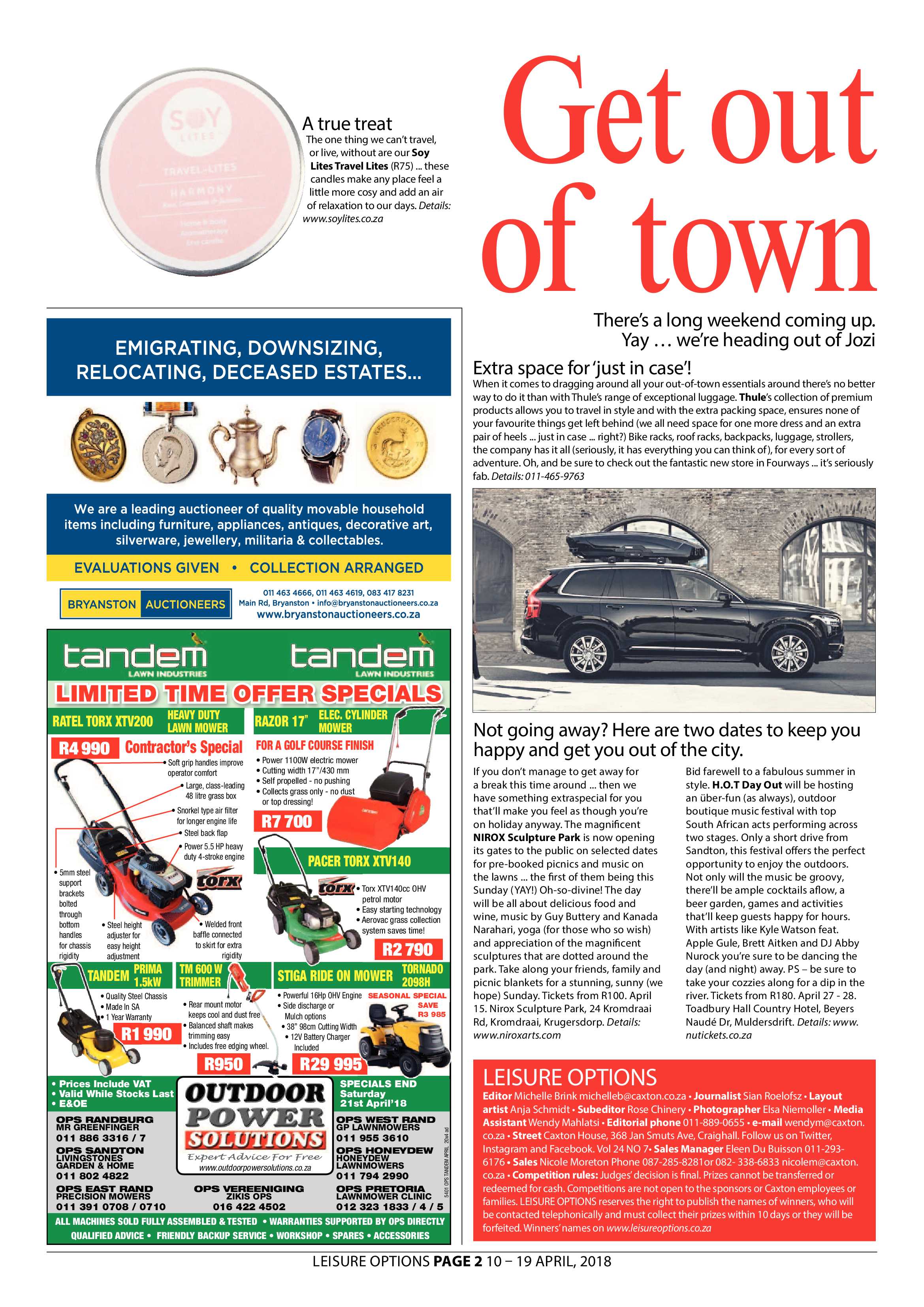 Leisure Options 13 April 2018 page 2