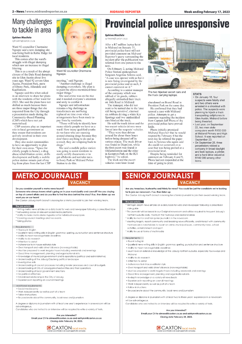 Midrand Reporter 17 Feb 2023 page 2