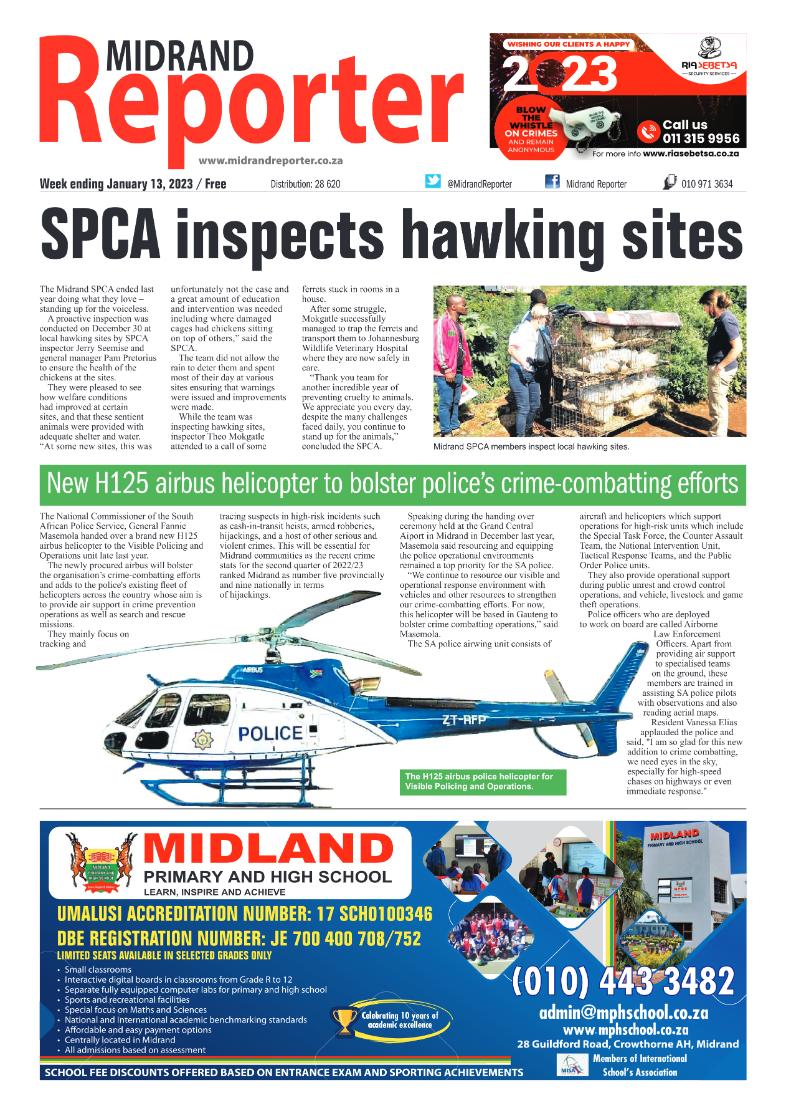 Midrand Reporter 13 January 2022 page 1