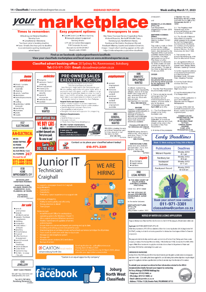 Midrand Reporter 17 March 2023 page 14