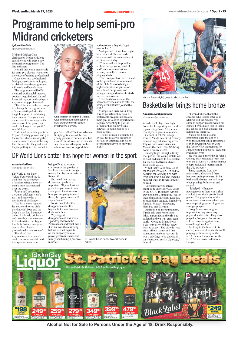 Midrand Reporter 17 March 2023 page 15