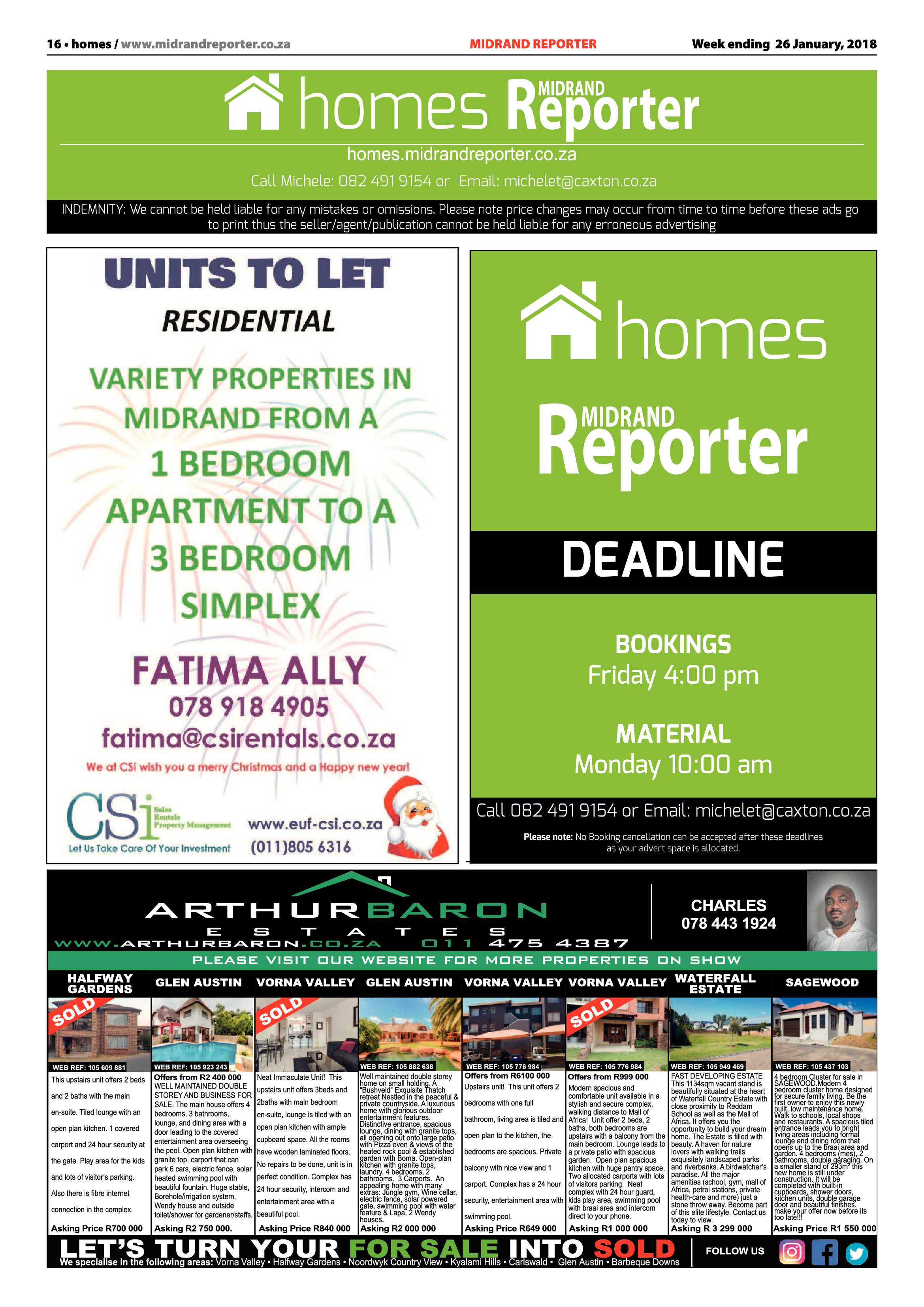 Midrand Reporter 26 January, 2018 page 16