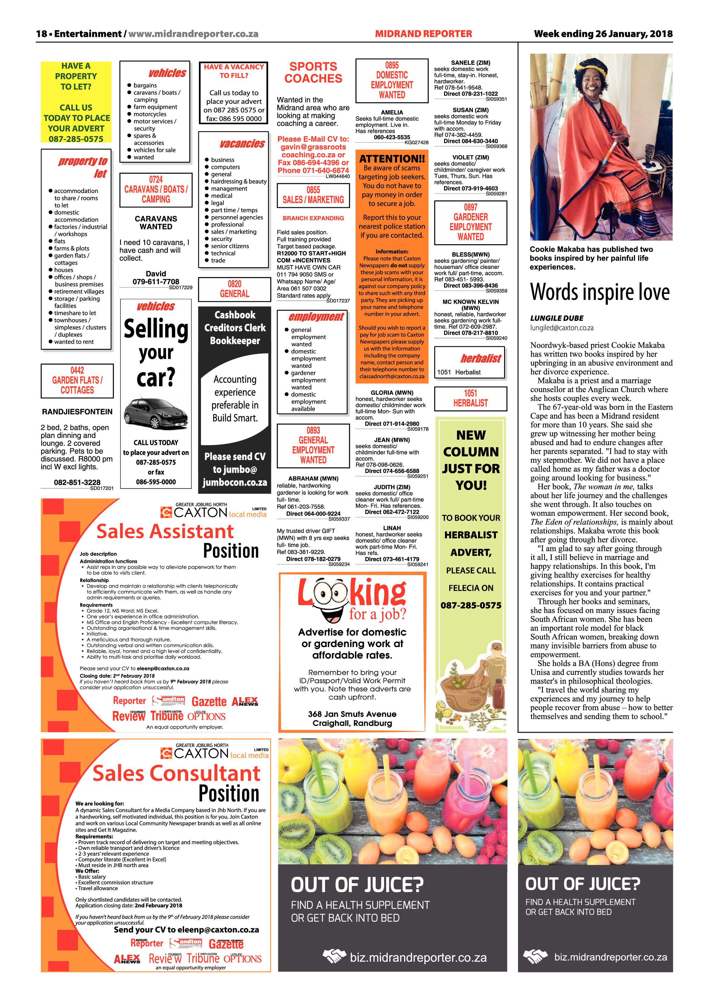 Midrand Reporter 26 January, 2018 page 18