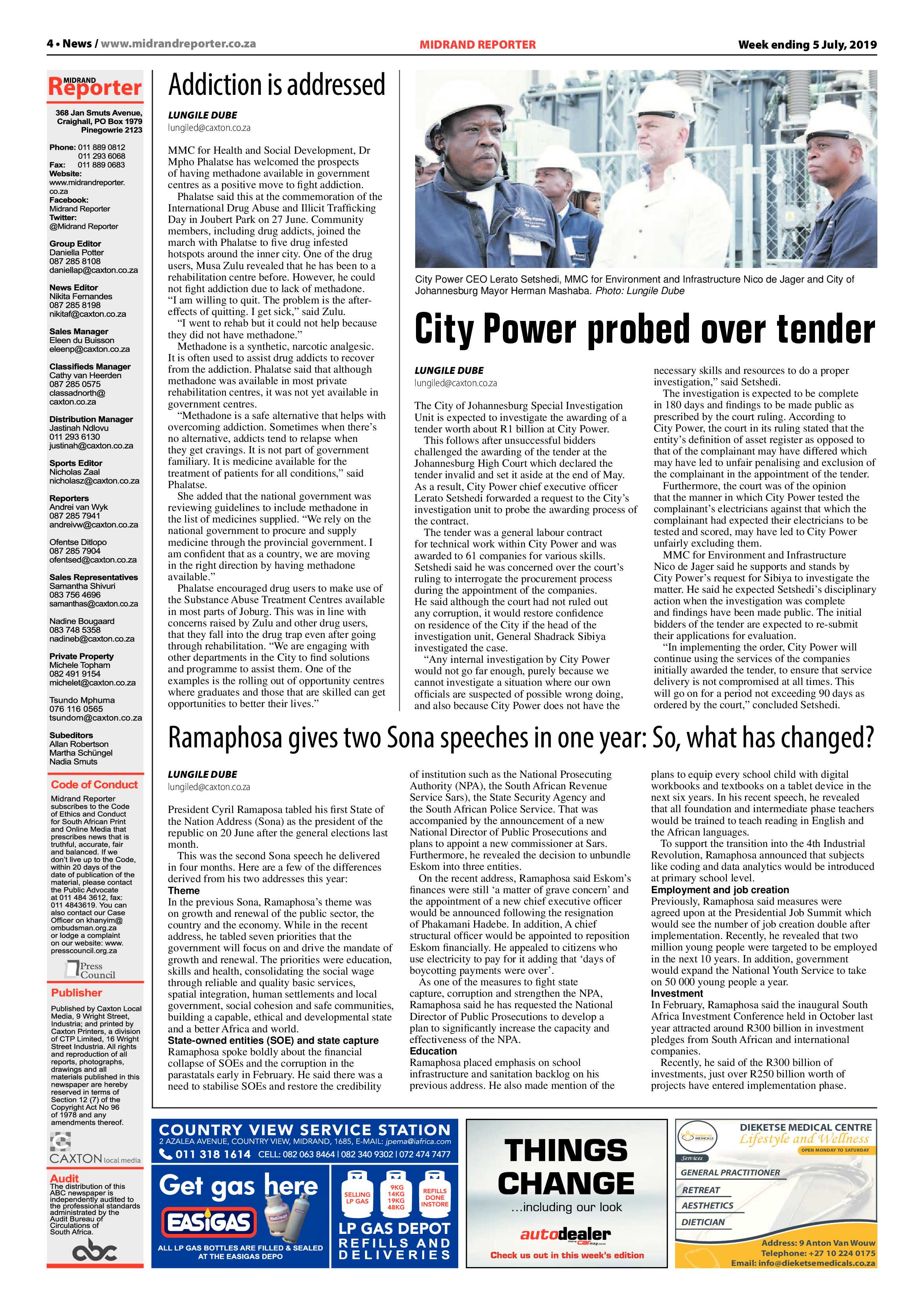 Midrand Reporter 5 July 2019 page 4