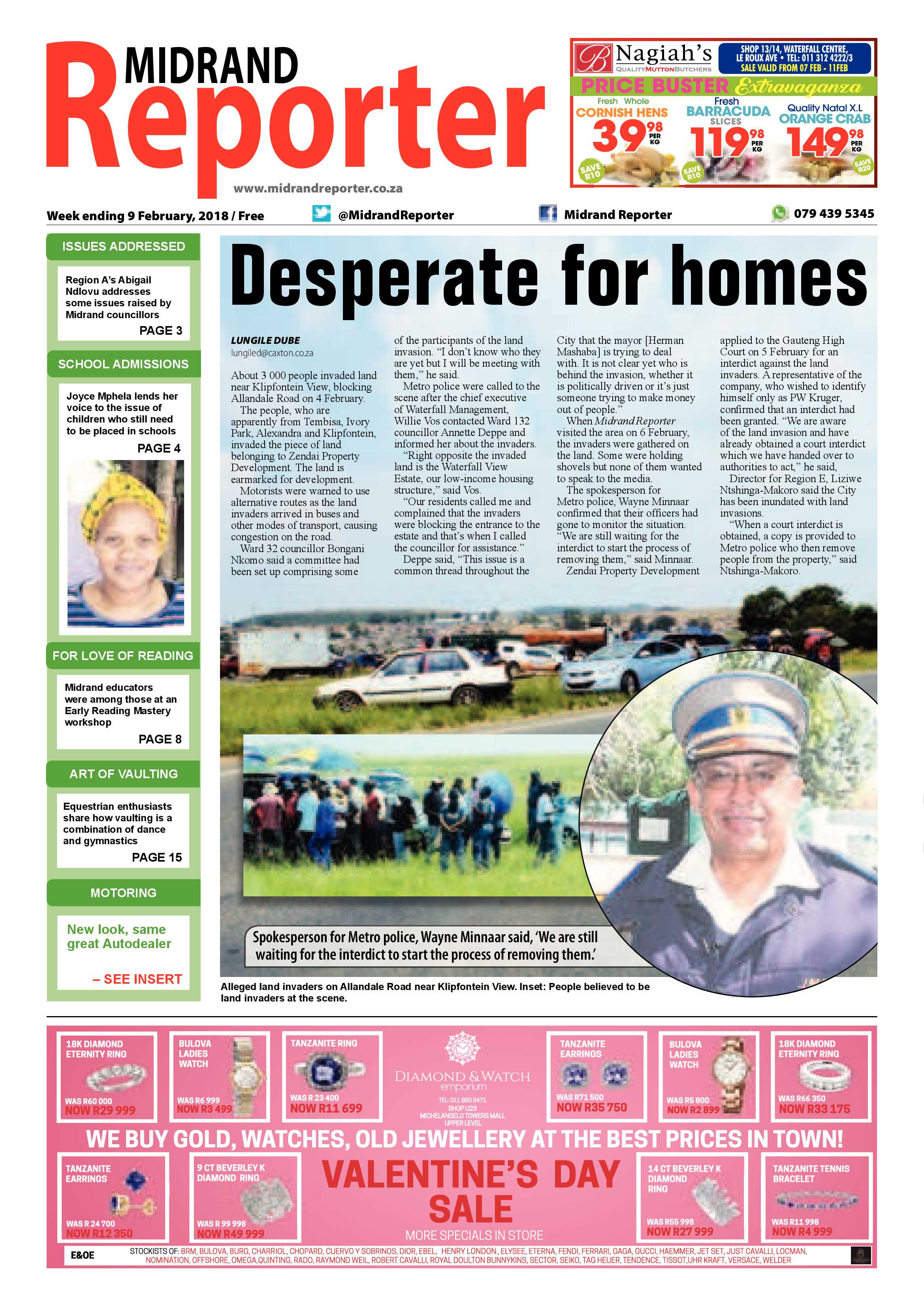 Midrand Reporter – 9 Feb 2018 page 1