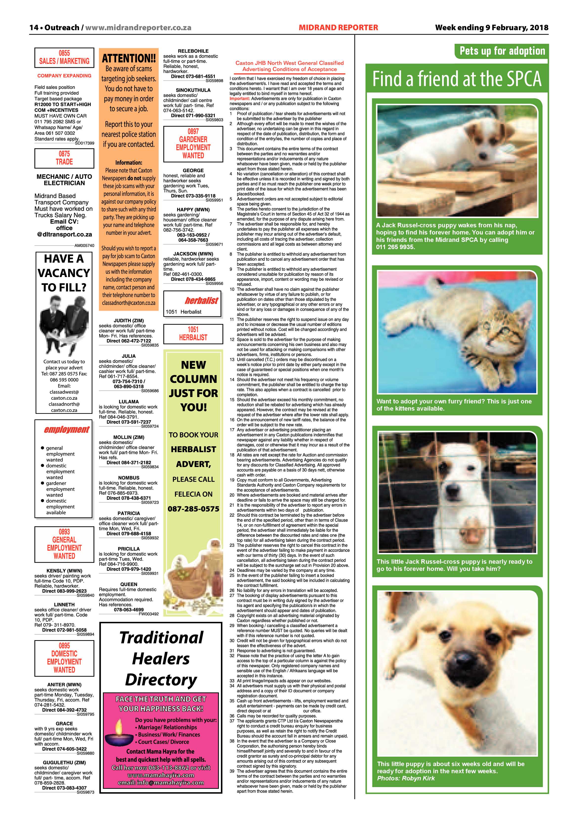 Midrand Reporter – 9 Feb 2018 page 14