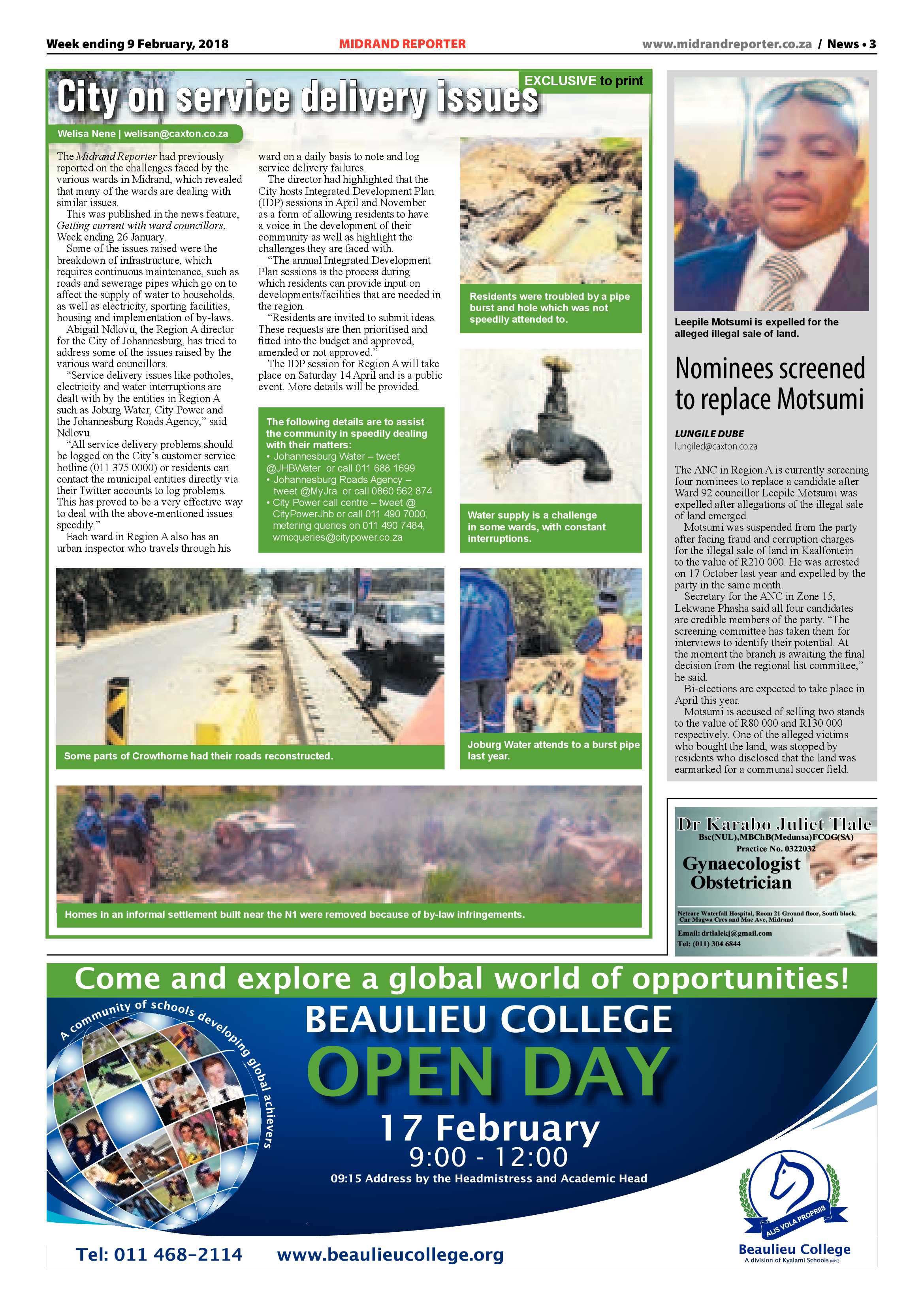 Midrand Reporter – 9 Feb 2018 page 3