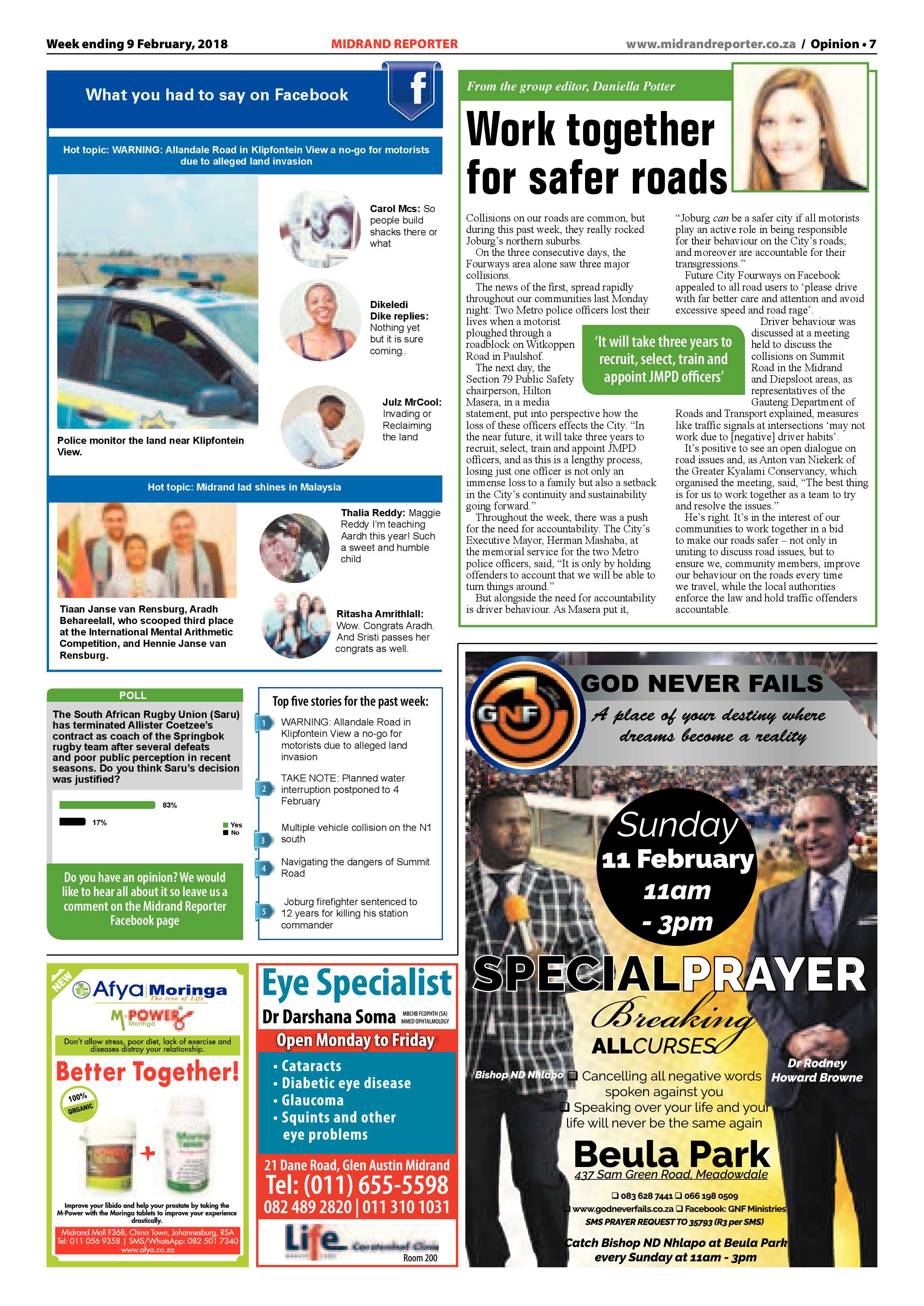 Midrand Reporter – 9 Feb 2018 page 7