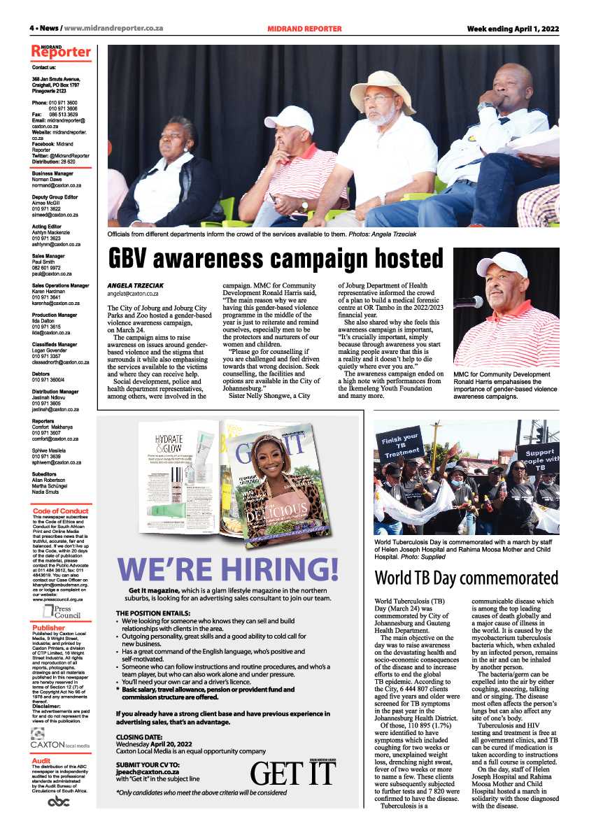 Midrand Reporter 01 April 2022 page 4