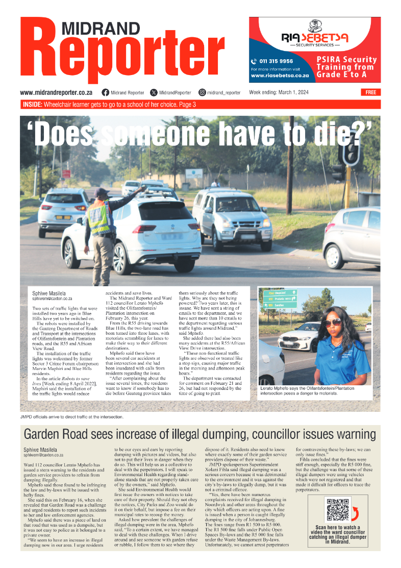 Midrand Reporter 01 March 2024 page 1