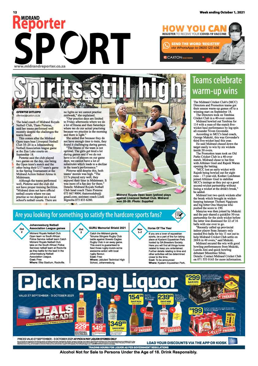 Midrand Reporter 01 October 2021 page 14