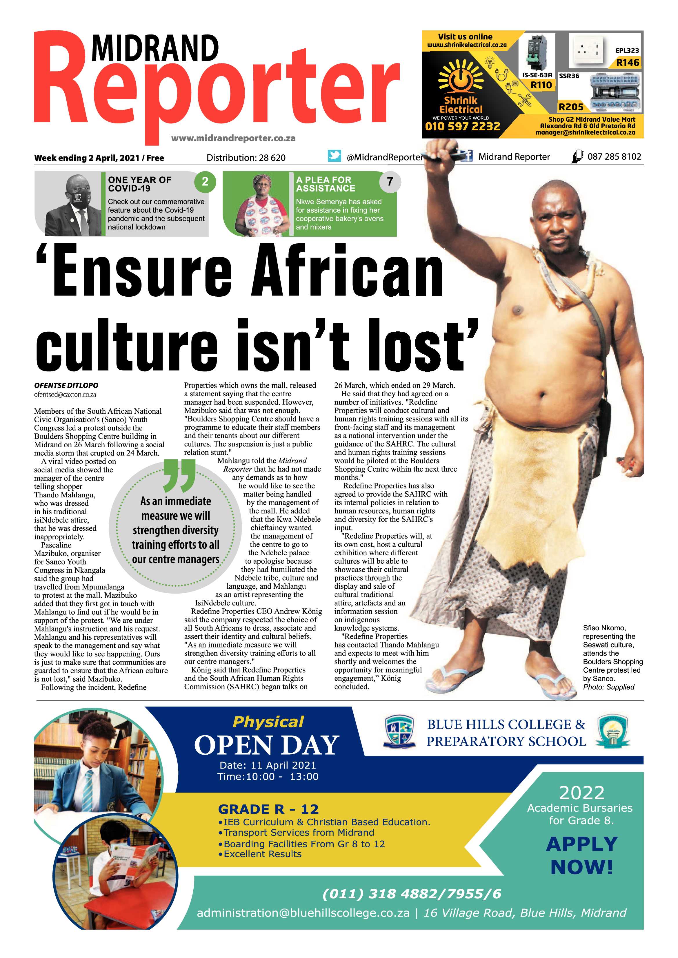 Midrand Reporter 02 April 2021 page 1