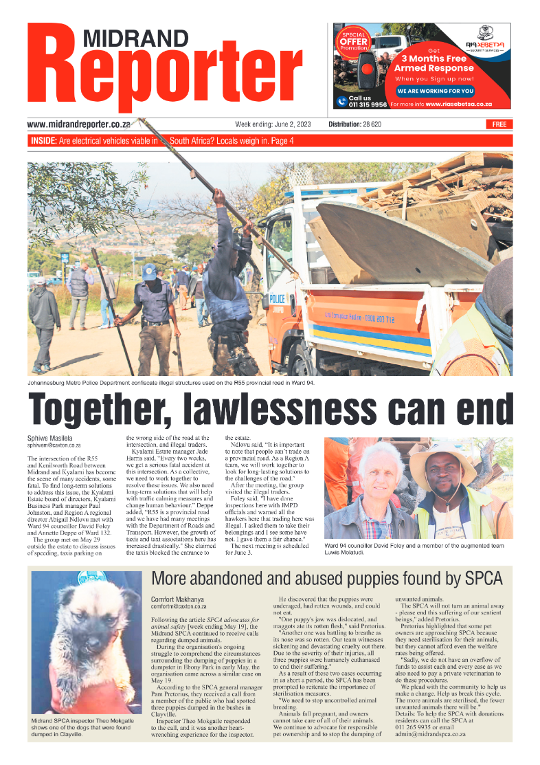 Midrand Reporter 02 June 2023 page 1