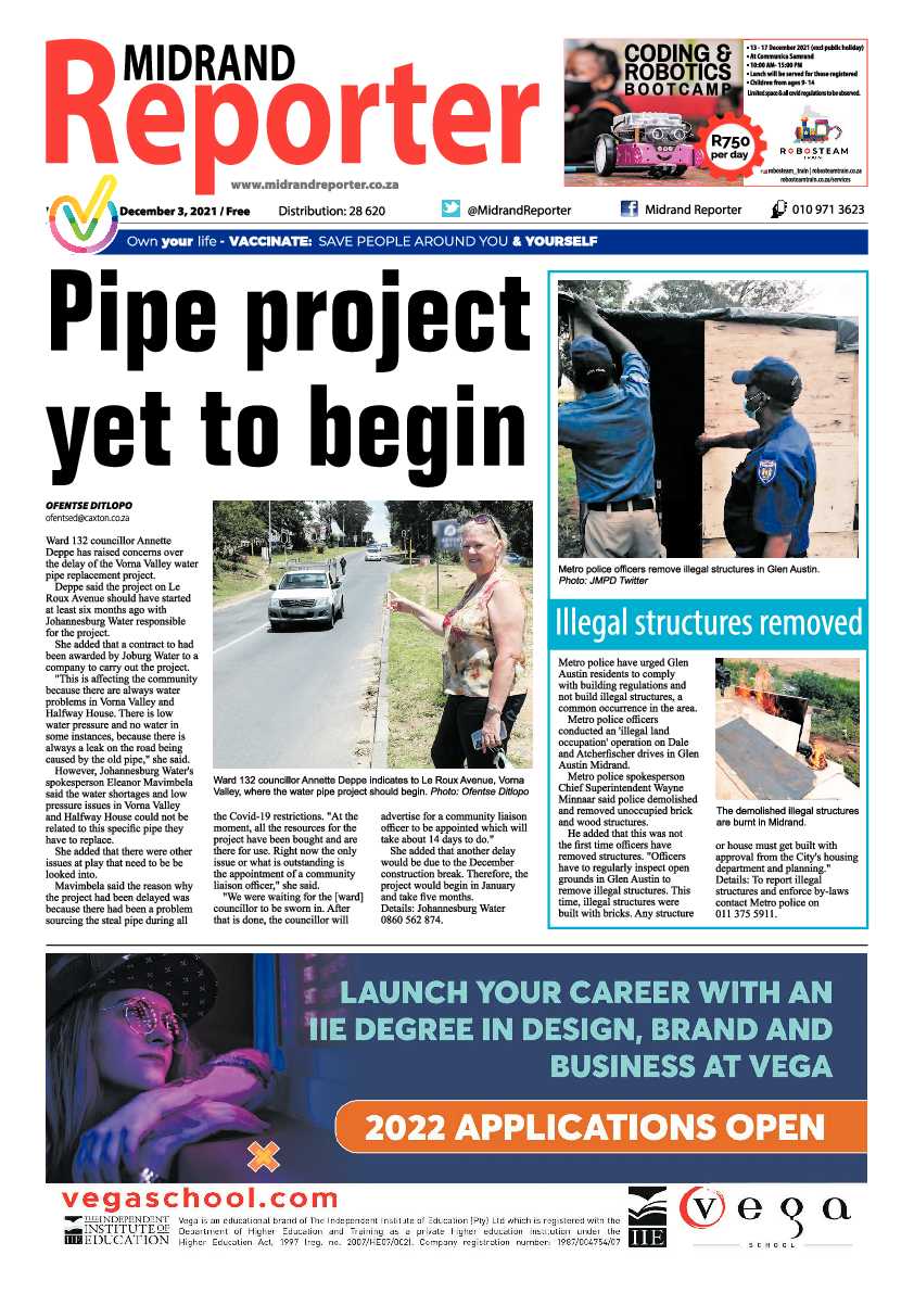 Midrand Reporter 03 December 2021 page 1