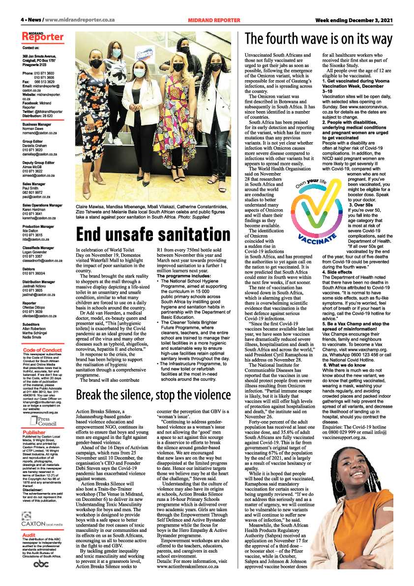 Midrand Reporter 03 December 2021 page 4