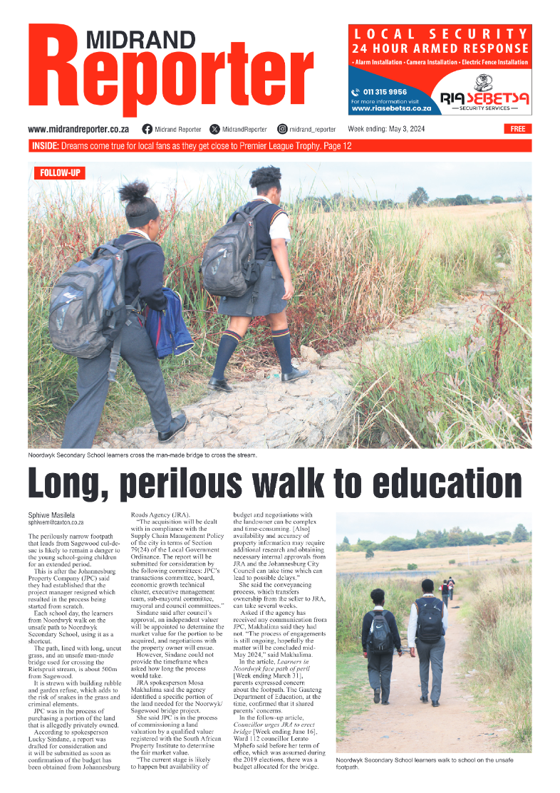 Midrand Reporter 03 May 2024 page 1