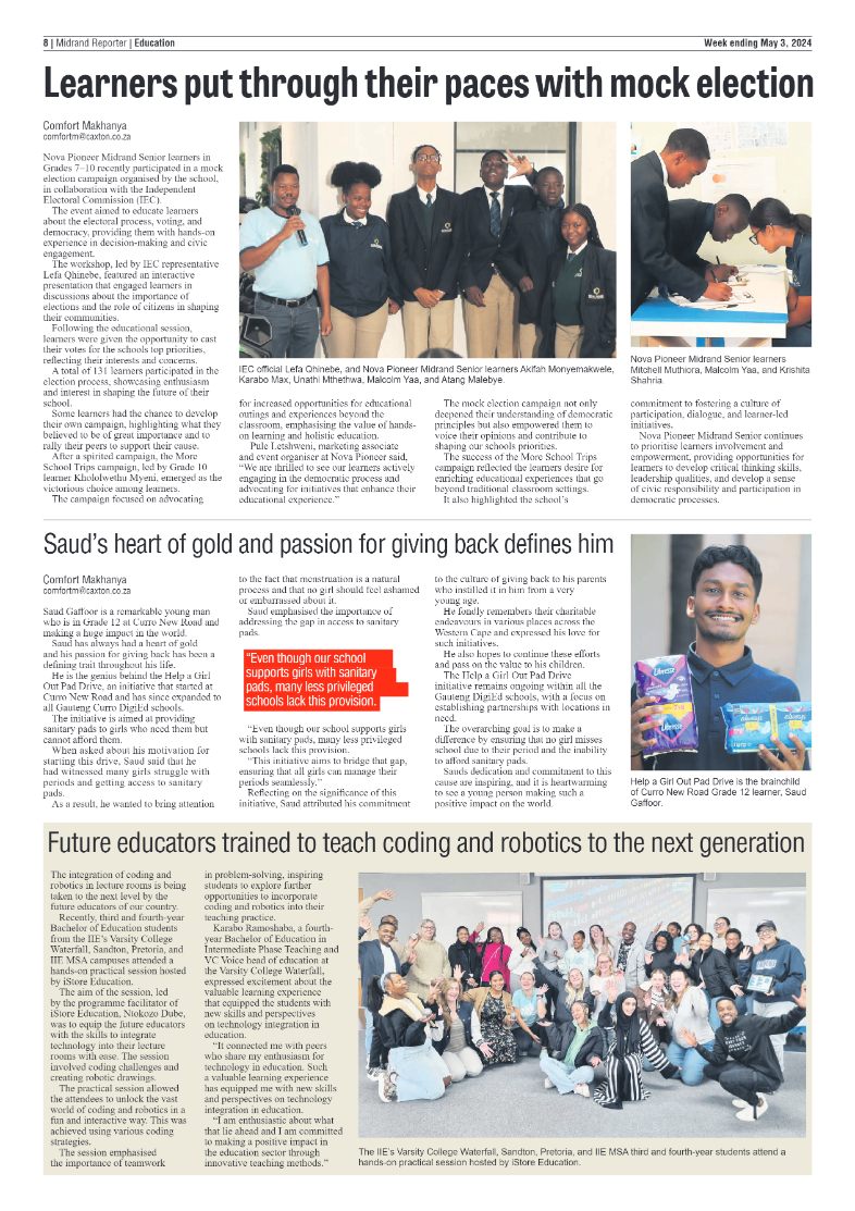 Midrand Reporter 03 May 2024 page 8