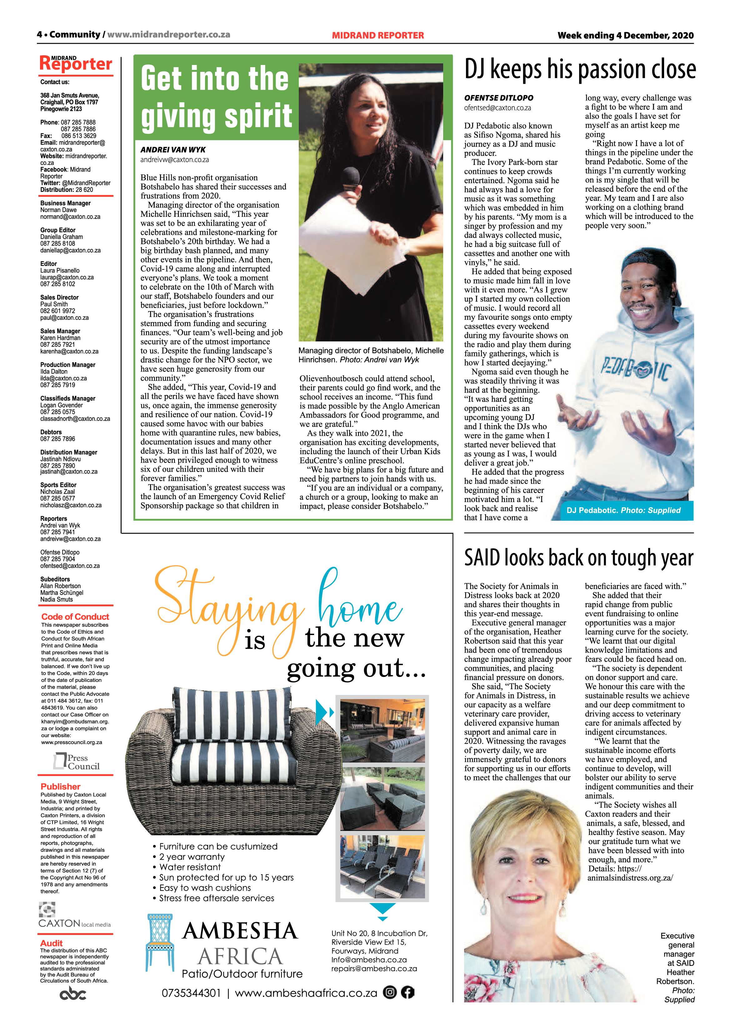 Midrand Reporter 04 December 2020 page 4
