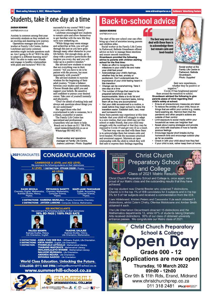 Midrand Reporter 04 February 2022 page 10