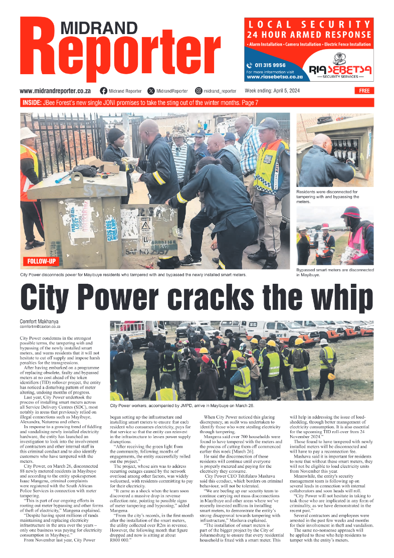 Midrand Reporter 05 April 2024 page 1