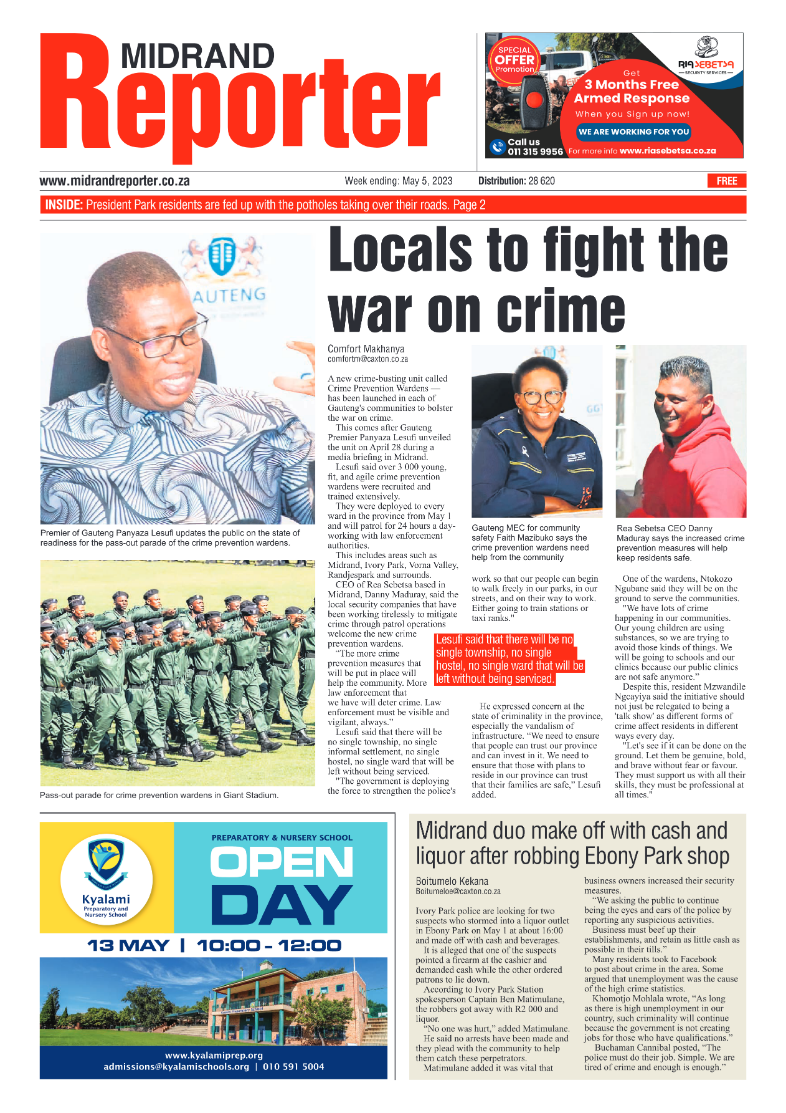 Midrand Reporter 05 May 2023 page 1
