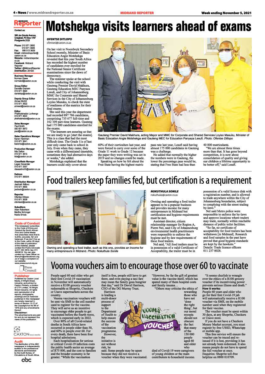 Midrand Reporter 05 November 2021 page 4