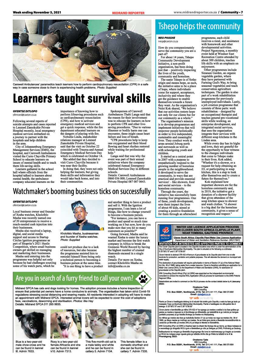 Midrand Reporter 05 November 2021 page 7