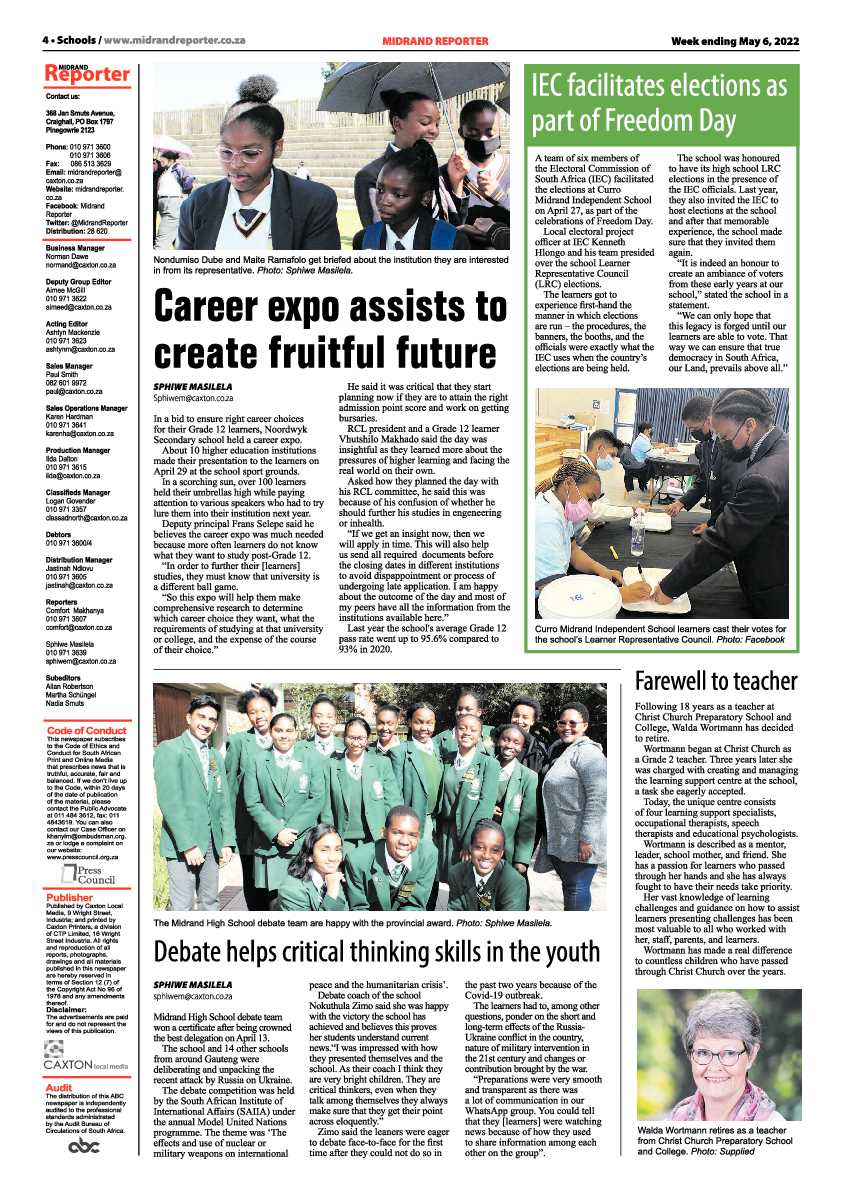 Midrand Reporter 06 May 2022 page 4