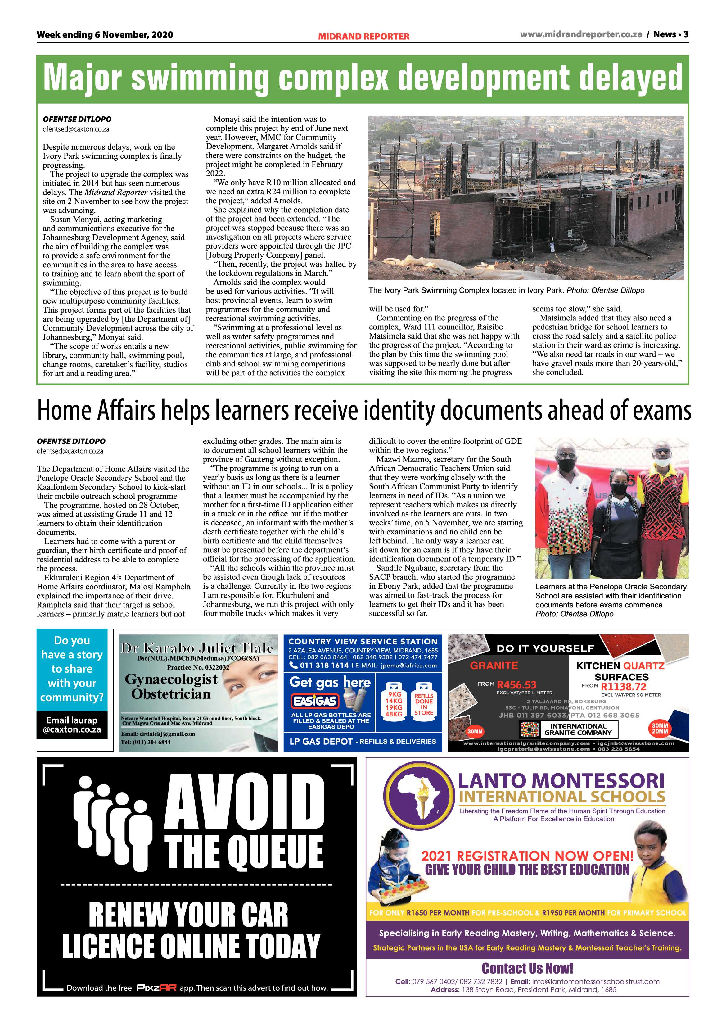 Midrand Reporter 06 November 2020 page 3