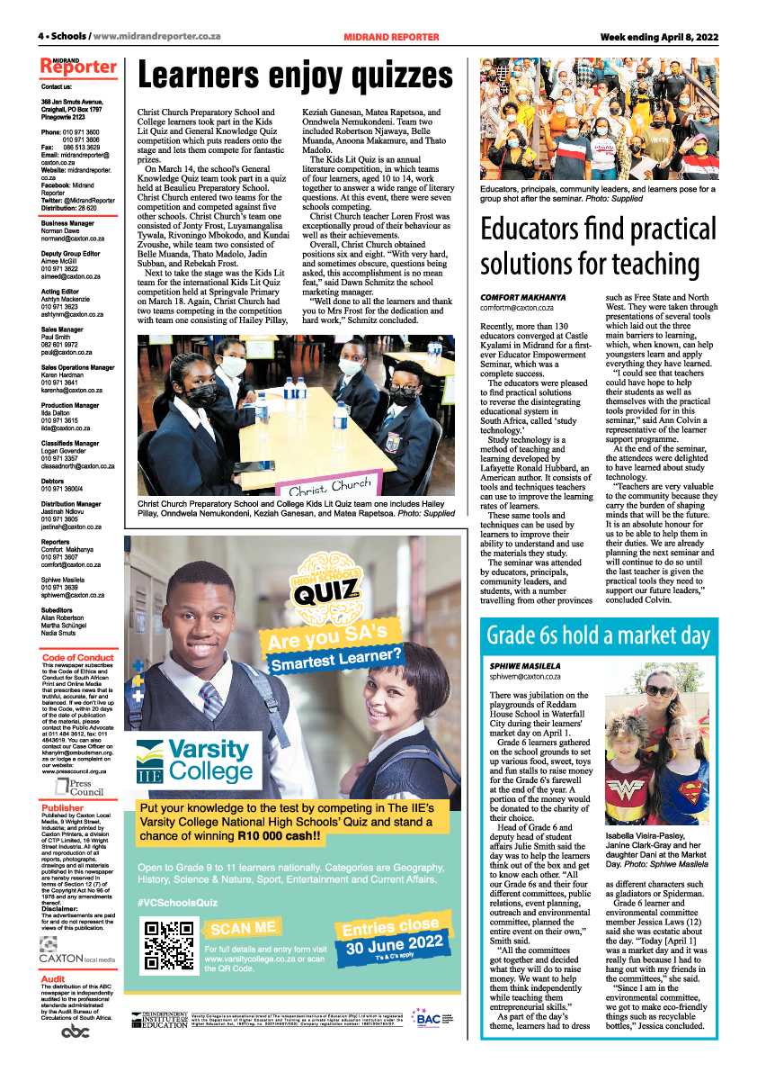 Midrand Reporter 08 April 2022 page 4