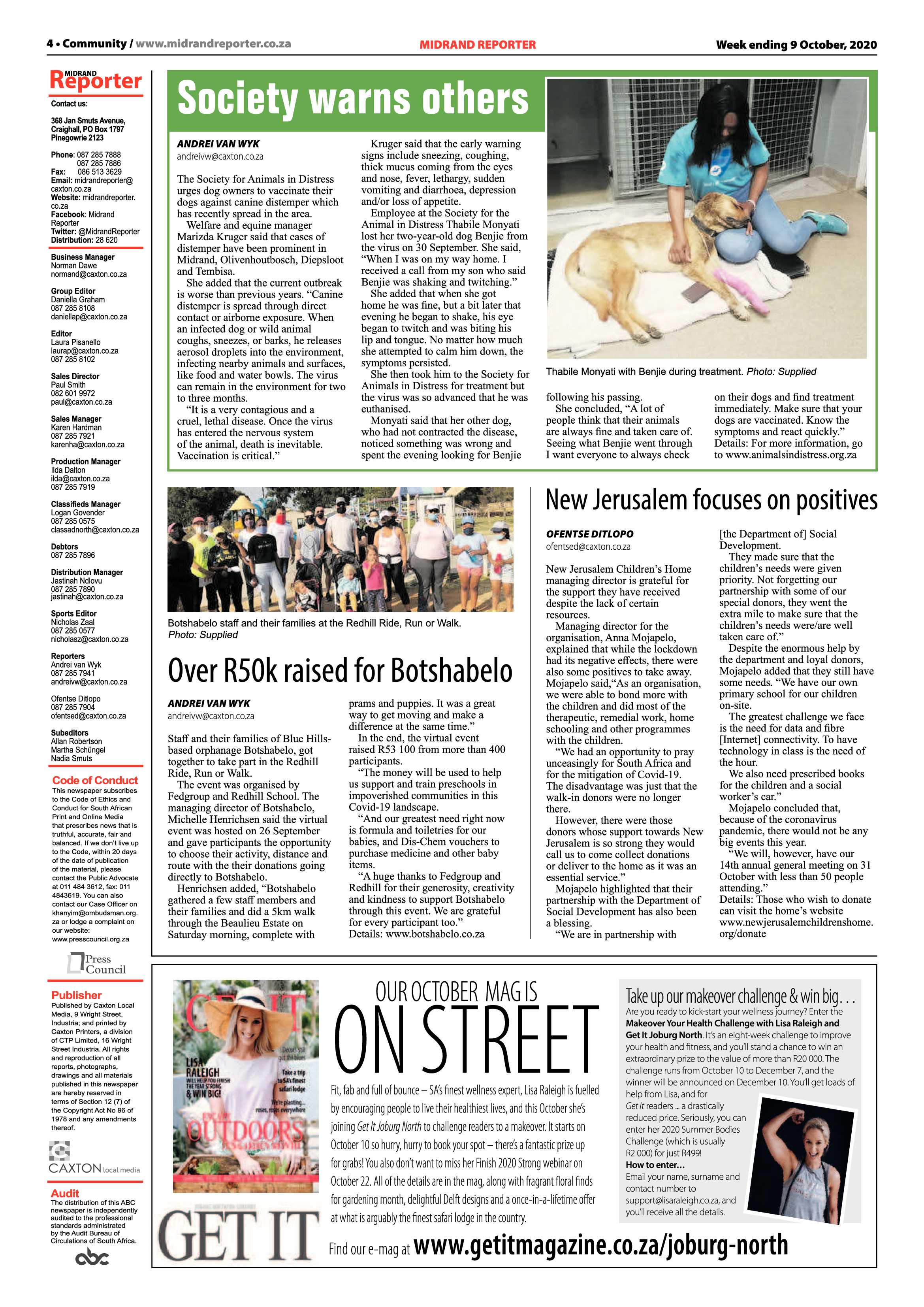 Midrand Reporter 09 October 2020 page 4