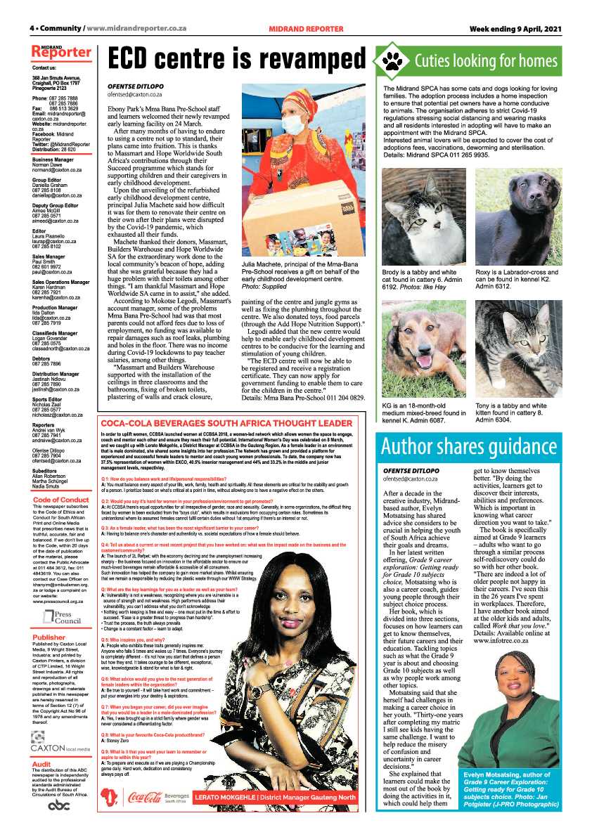 Midrand Reporter 09 April 2021 page 4