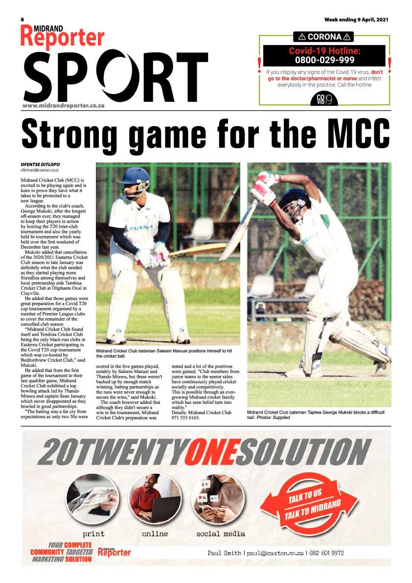 Midrand Reporter 09 April 2021 page 8