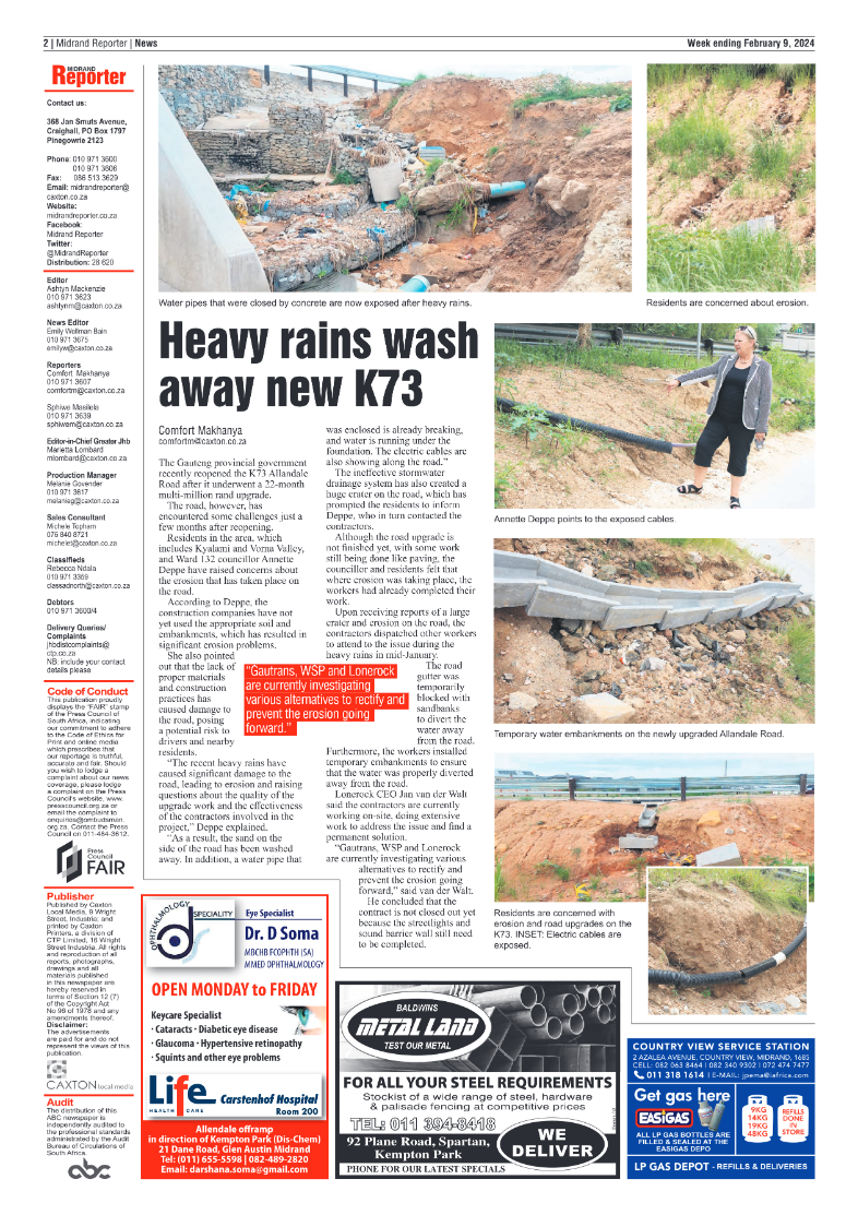 Midrand Reporter 09 February 2024 page 2