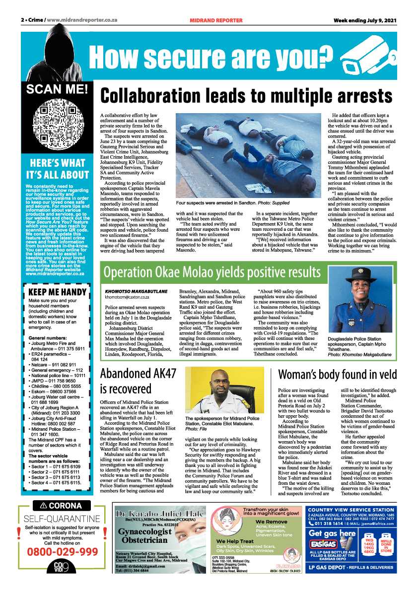 Midrand Reporter 09 July 2021 page 2