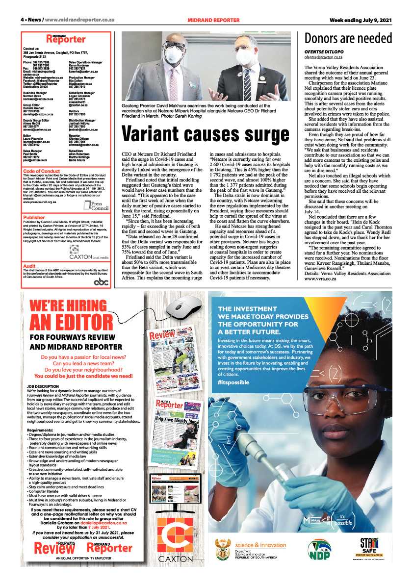 Midrand Reporter 09 July 2021 page 4