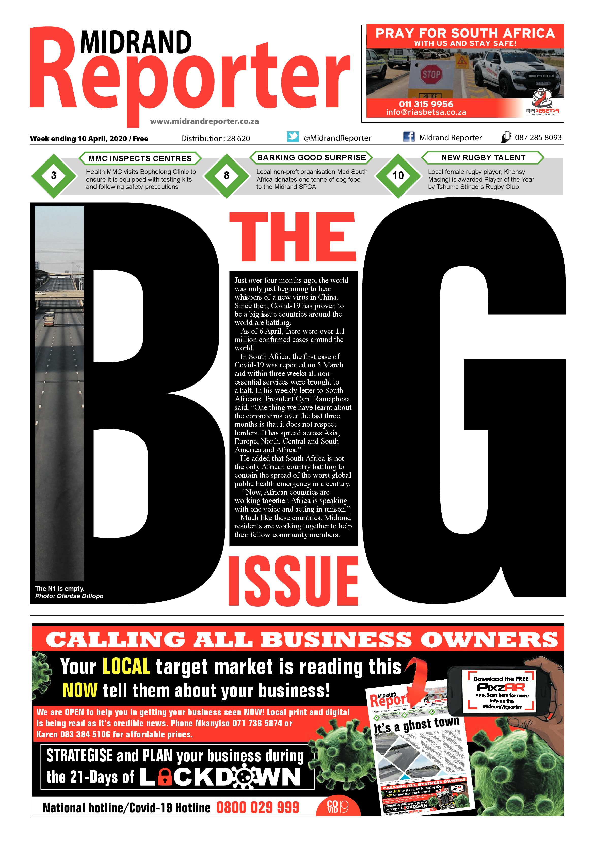 Midrand Reporter 10 April 2020 page 1