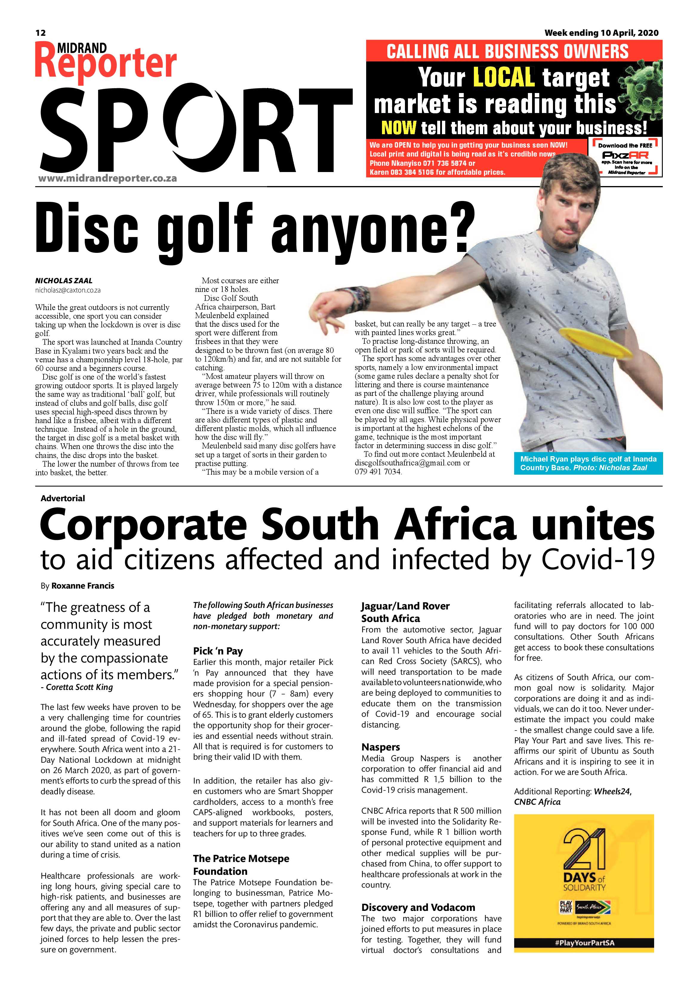 Midrand Reporter 10 April 2020 page 12