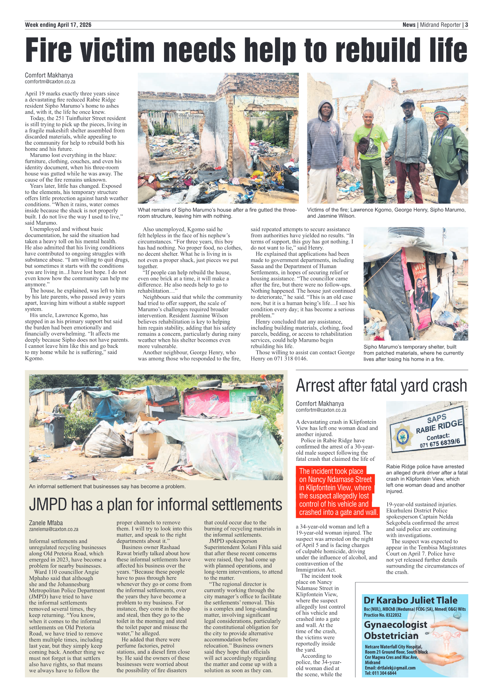 Midrand Reporter 17 April 2026 page 3