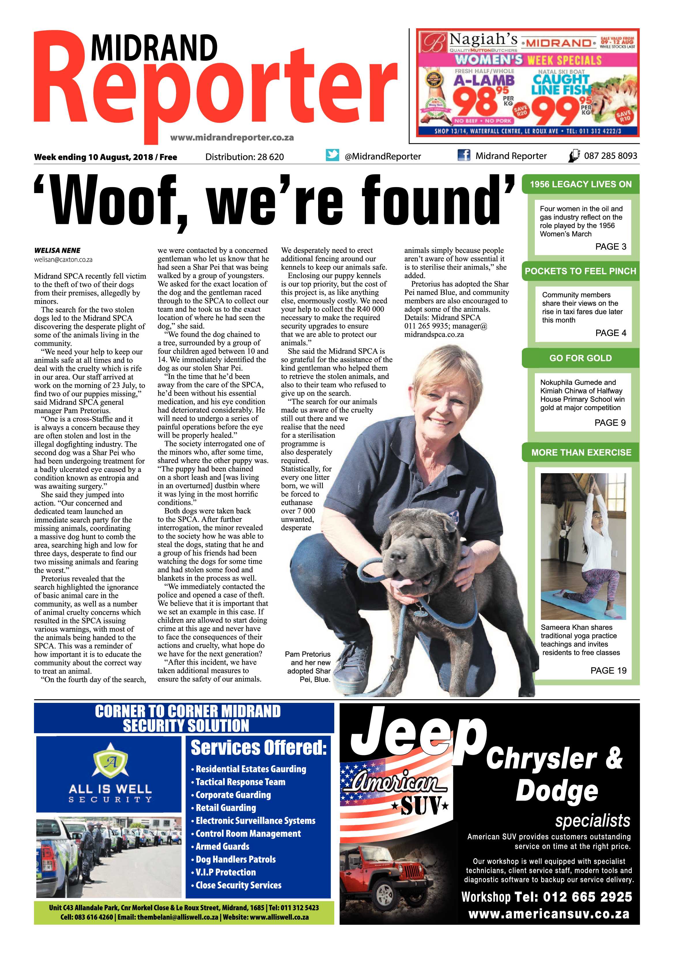Midrand Reporter 10 August 2018 page 1