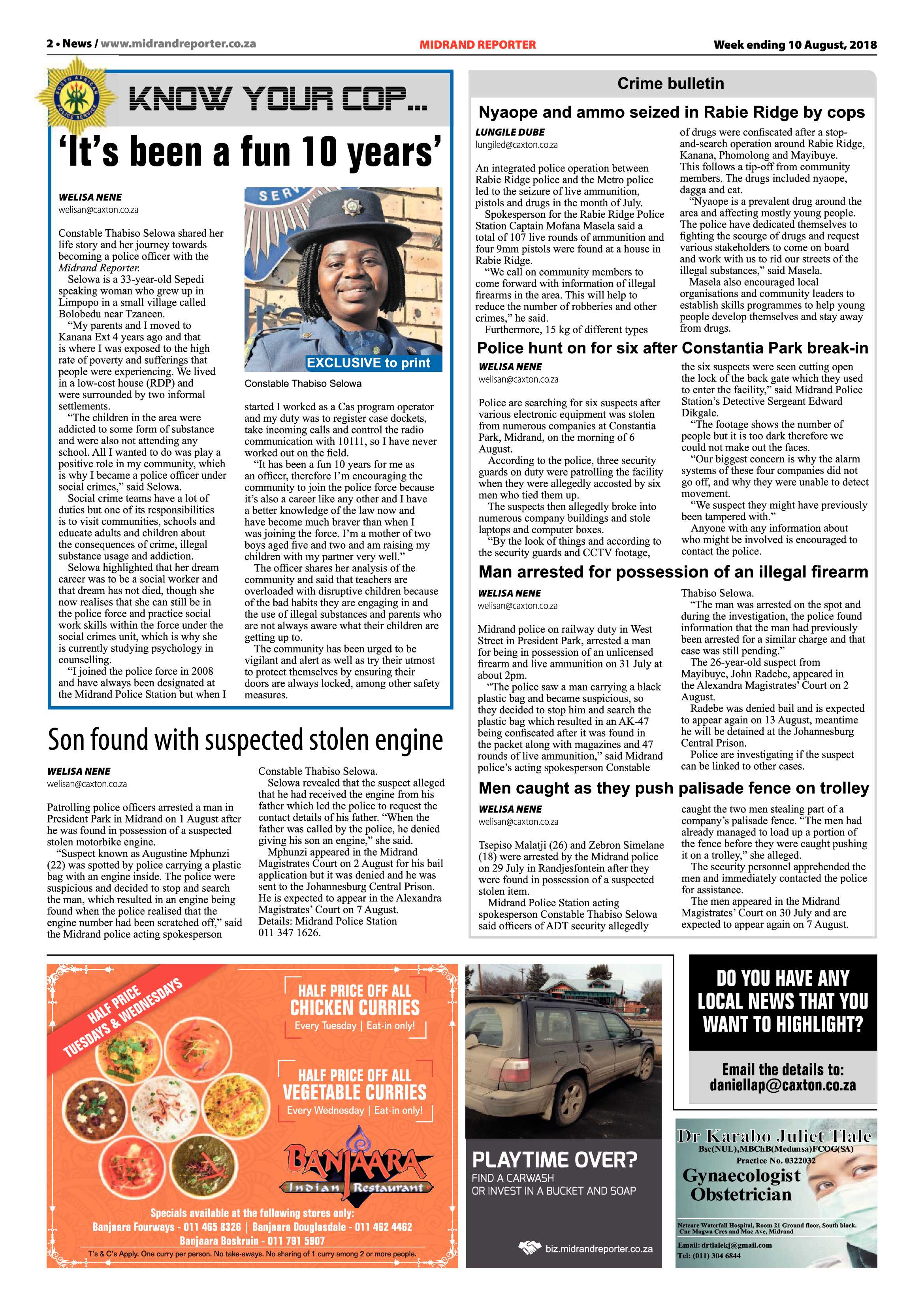 Midrand Reporter 10 August 2018 page 2