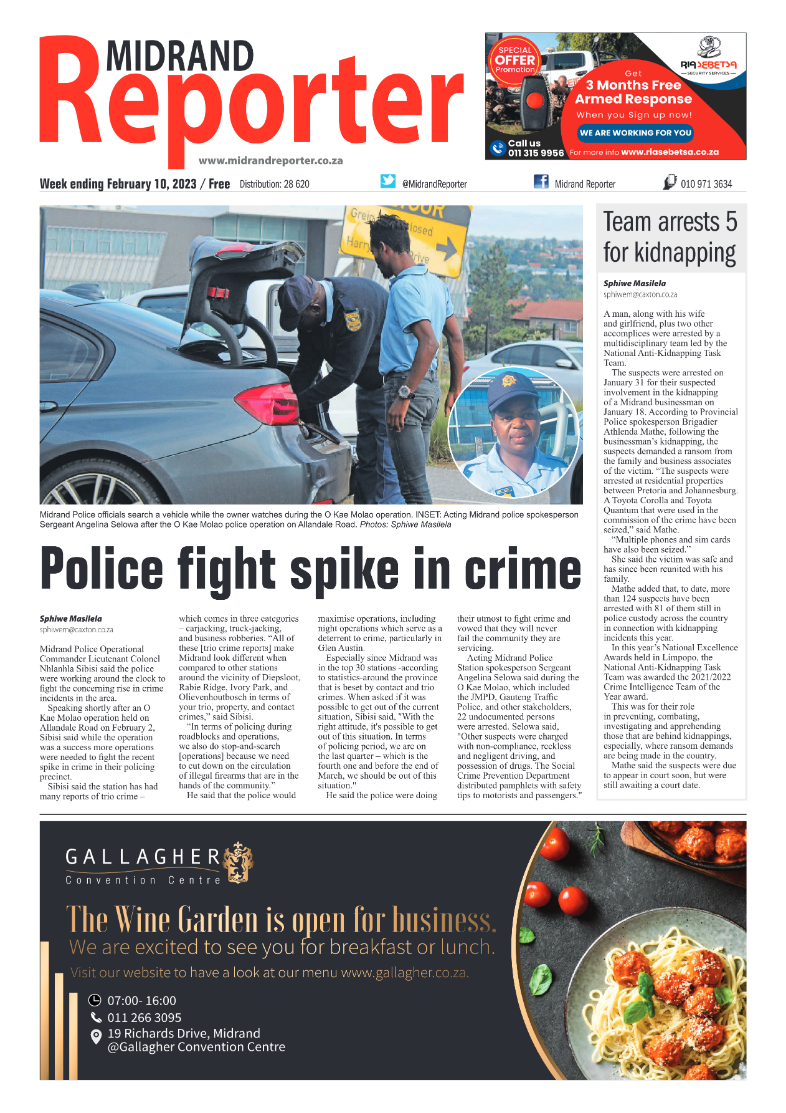 Midrand Reporter 10 Feb 2023 page 1