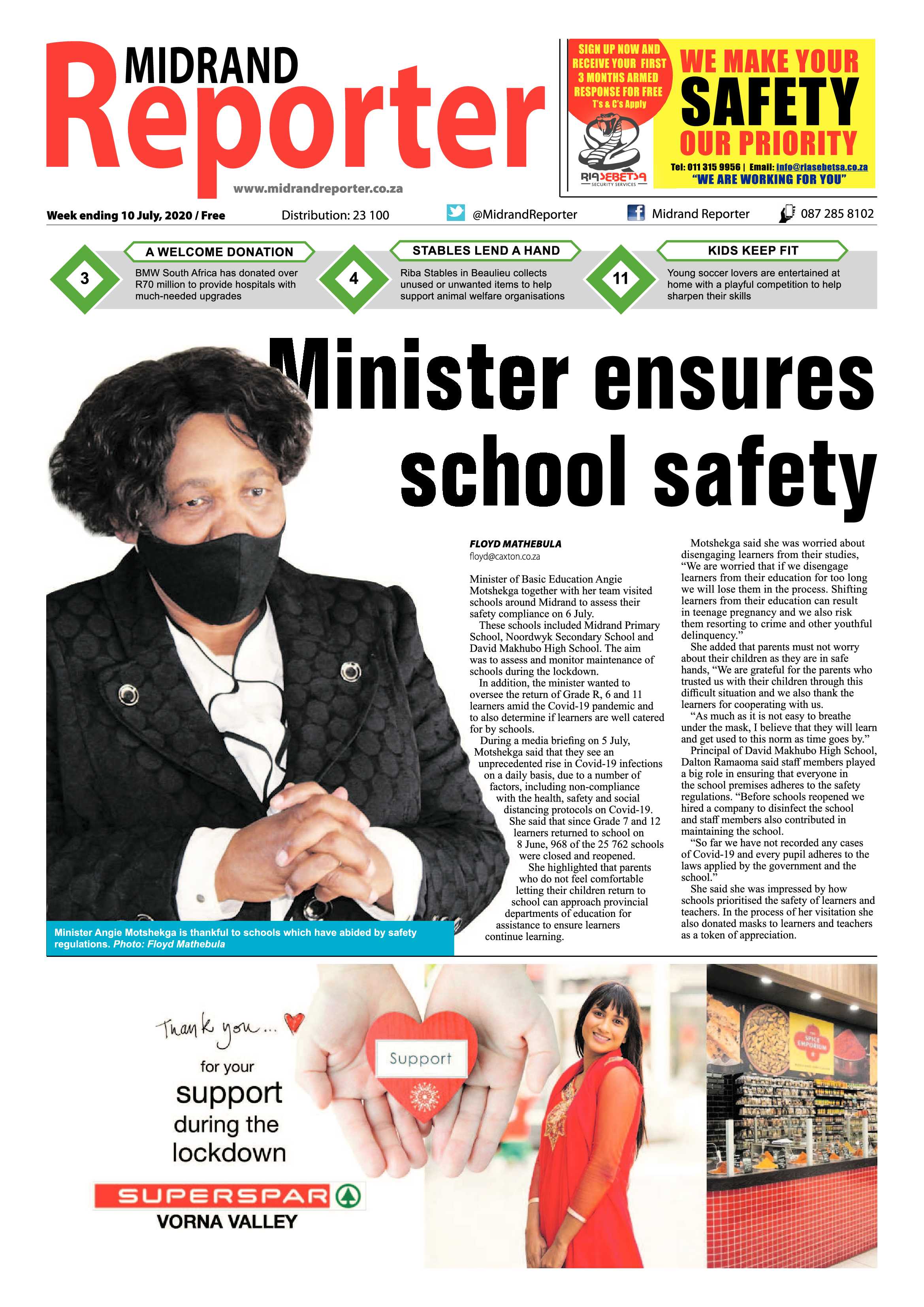 Midrand Reporter 10 July 2020 page 1