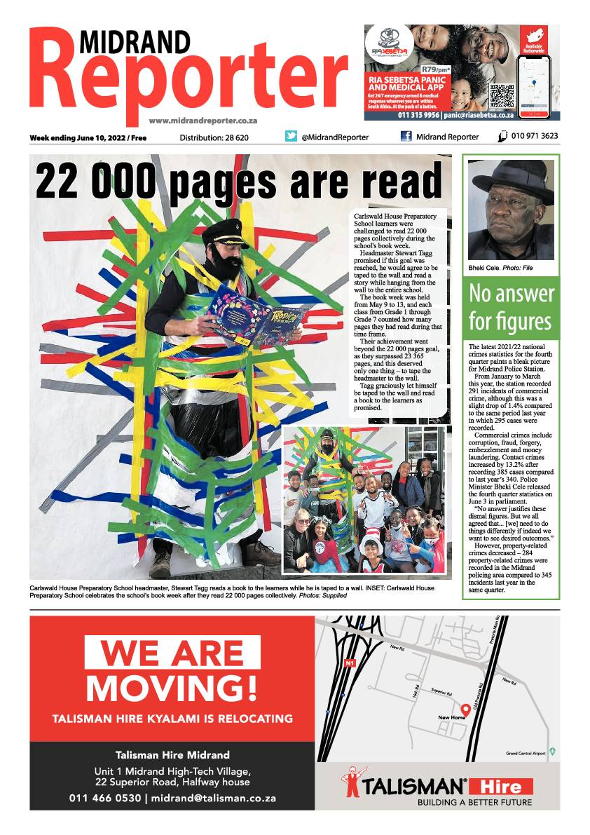 Midrand Reporter 10 June 2022 page 1