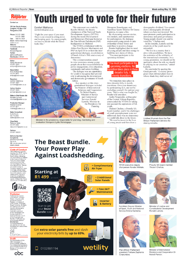 Midrand Reporter 10 May 2024 page 4