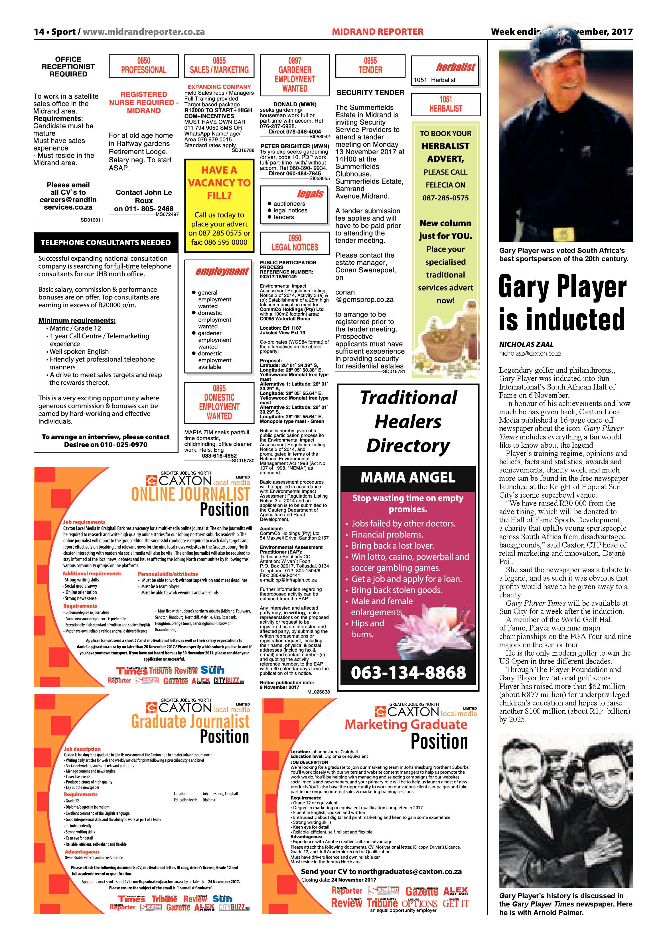 Midrand Reporter 10 November 2017 page 14