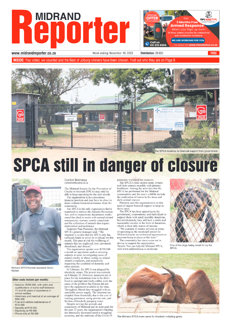Midrand Reporter 10 November 2023 page 1