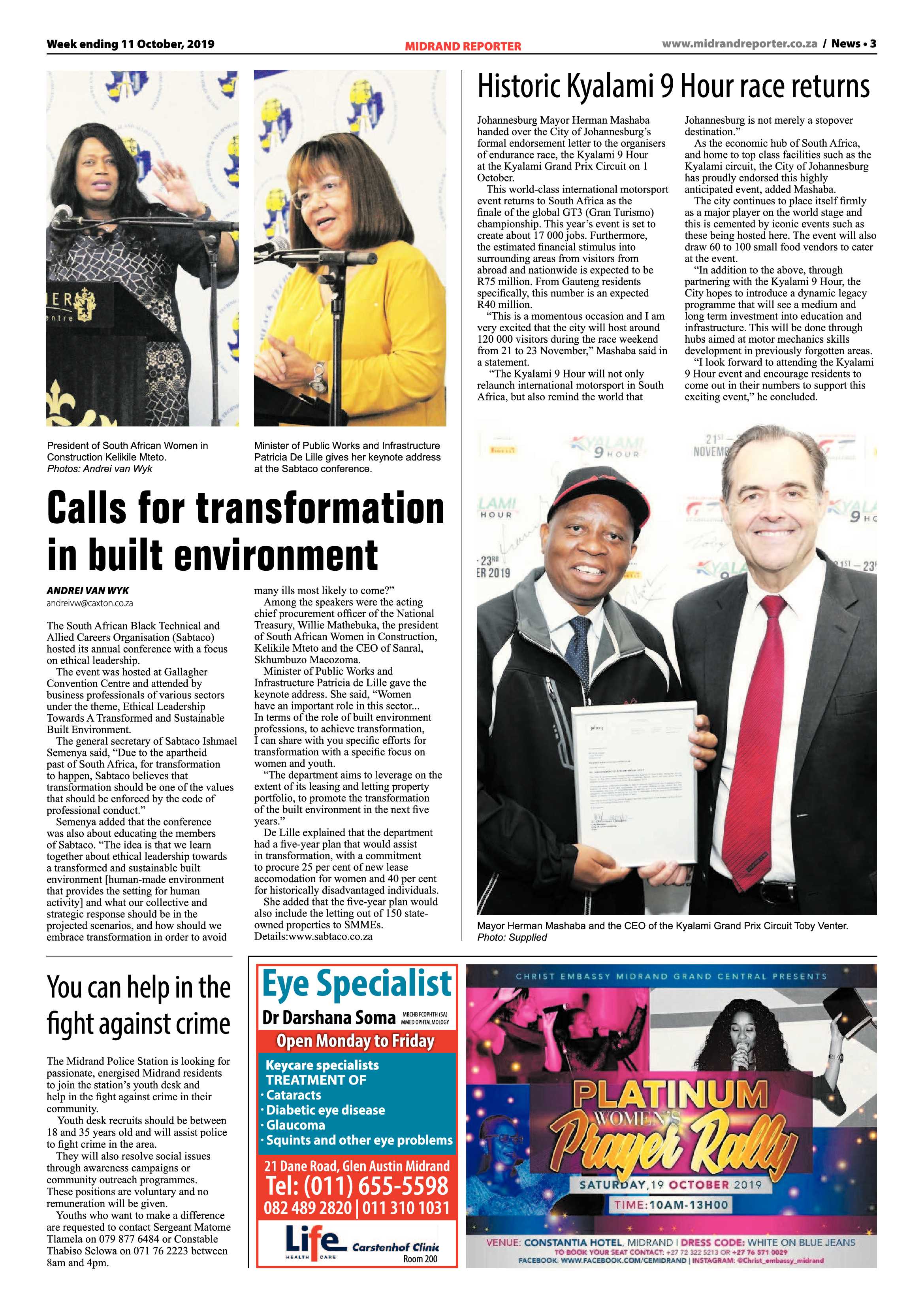 Midrand Reporter 10 October, 2019 page 3
