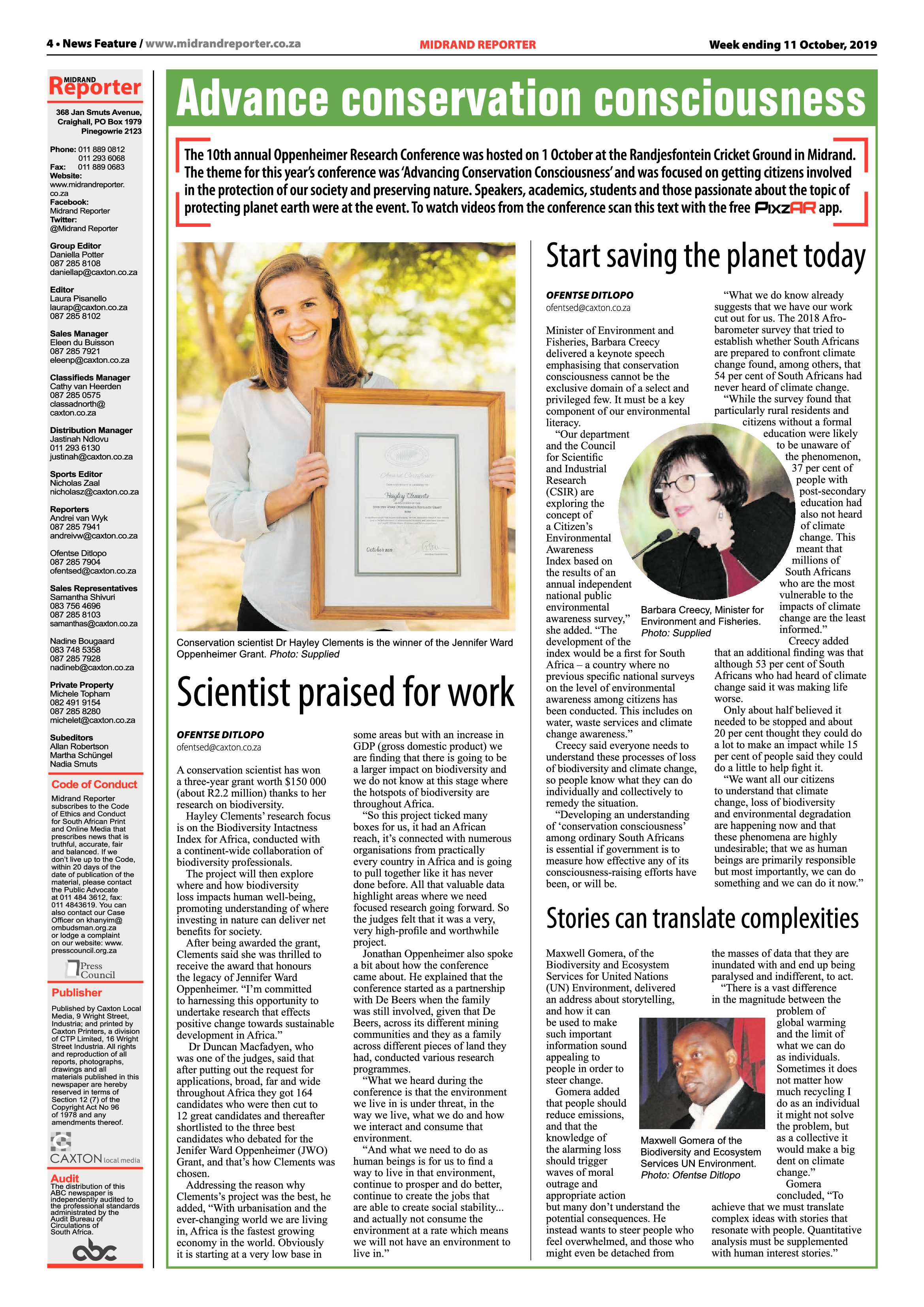 Midrand Reporter 10 October, 2019 page 4